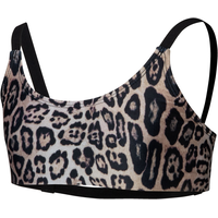 Onzie Girls' Leopard Elastic Sports Bra Front_Angled_Left