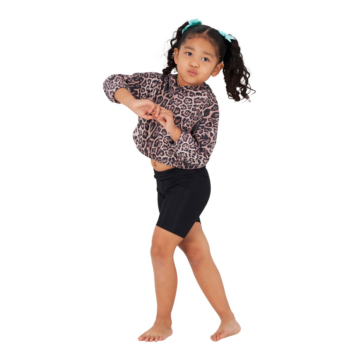 Onzie Girls' Black Rib Bike Shorts