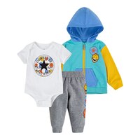 Converse Infant Boys' Dino Full Zip 3 Pieces Set Front_Flat