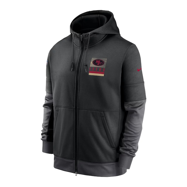 San Francisco 49ers Nike Sideline Club Performance Full-Zip Hoodie - Black