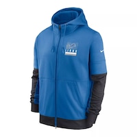 Detroit Lions Nike Men's Sideline Therma Full Zip Hoodie Front_Angled_Left