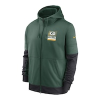 Green Bay Packers Nike Men's Sideline Therma Full Zip Hoodie Front_Angled_Left