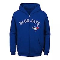 Youth Toronto Blue Jays Wordmark Full Zip Hood Front_Flat