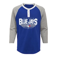 Youth Toronto Blue Jays Still The BEST 3/4 Henley Top Front_Flat