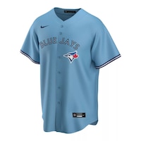 Nike Unisex Toronto Blue Jays Vladimir Guerrero Jr. Replica Breathable Baseball Jersey Front_Angled_Left