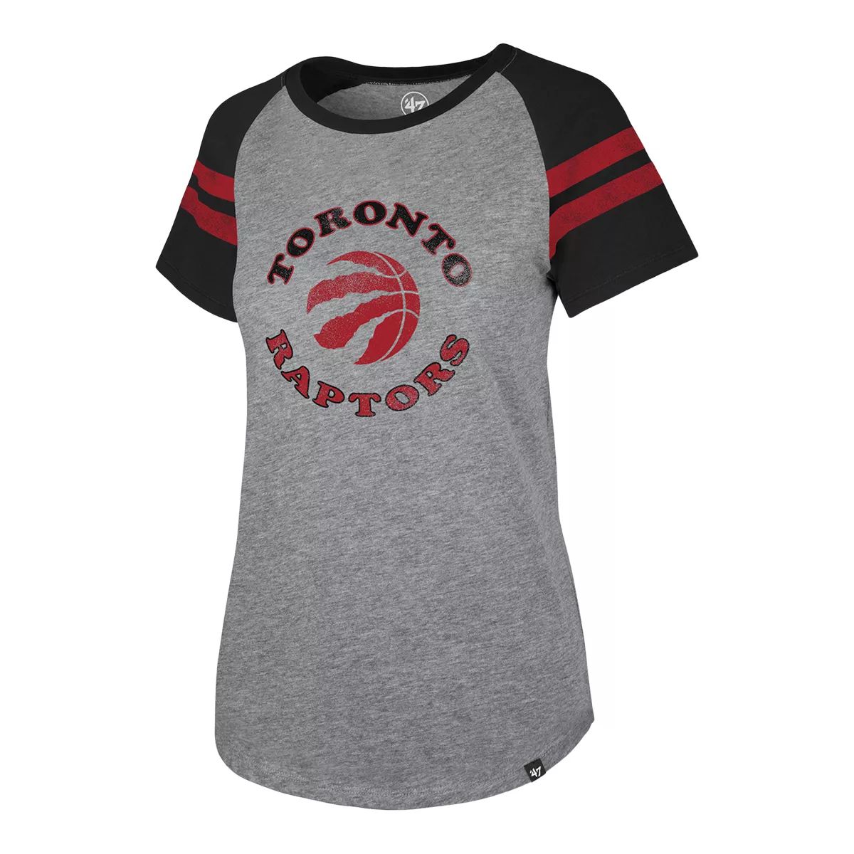 Toronto Raptors '47 Brand Women's Cooper Flip Fly Out Raglan Tee