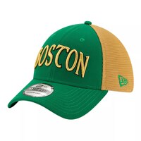 Boston Celtics New Era City Edition 39THIRTY Stretch Fit Adjustable Hat, NBA, Basketball Front_Angled_Left