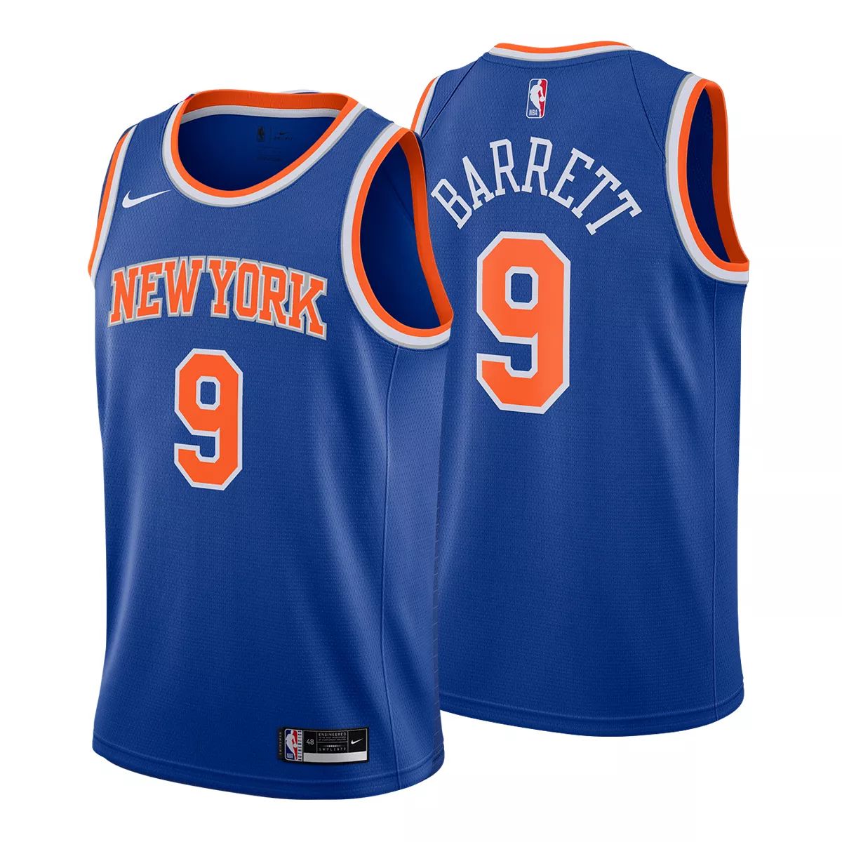 Men's New York Knicks 9 RJ Barrett NBA Swingman Basketball Jersey