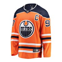Edmonton Oilers Fanatics Connor McDavid Breakaway Jersey, Hockey, NHL Front_Angled_Left