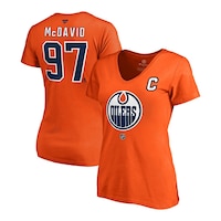 Edmonton Oilers Fanatics Women's Connor McDavid Authentic Stack T-Shirt Composite_or_Mixed