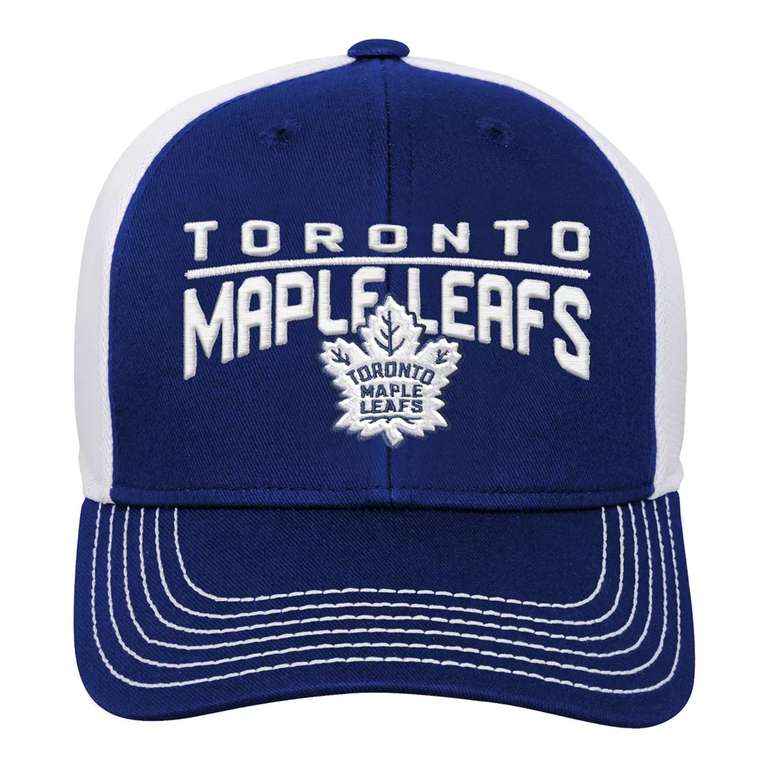 Toronto Maple Leafs adidas Kids' Structured Meshback Adjustable Hat, NHL, Hockey Front_Flat
