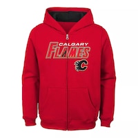Child Calgary Flames Stated Full Zip Hoodie Front_Flat