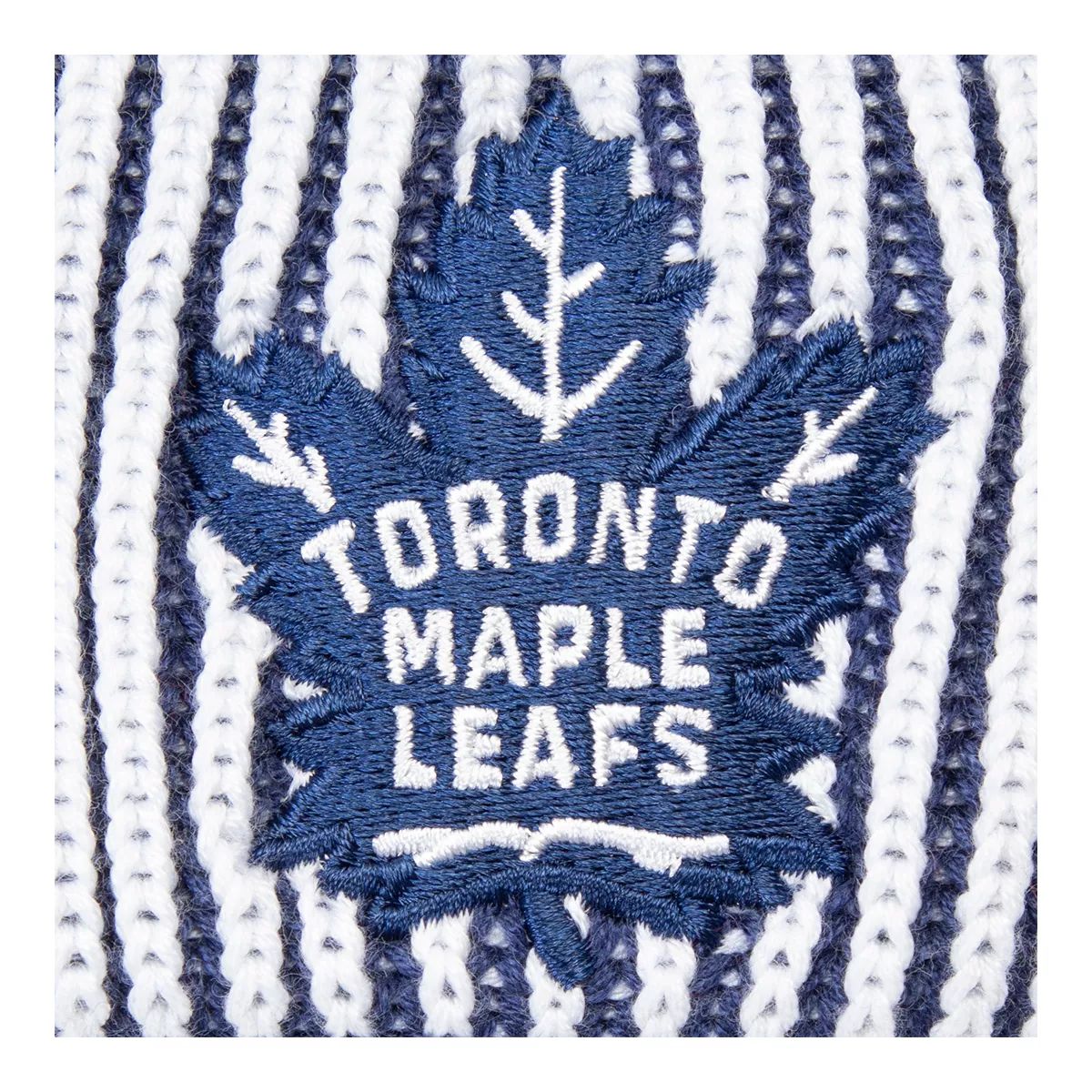 Toronto Maple Leafs Fanatics Women's Iconic Pom Knit Hat, NHL, Hockey CloseUp