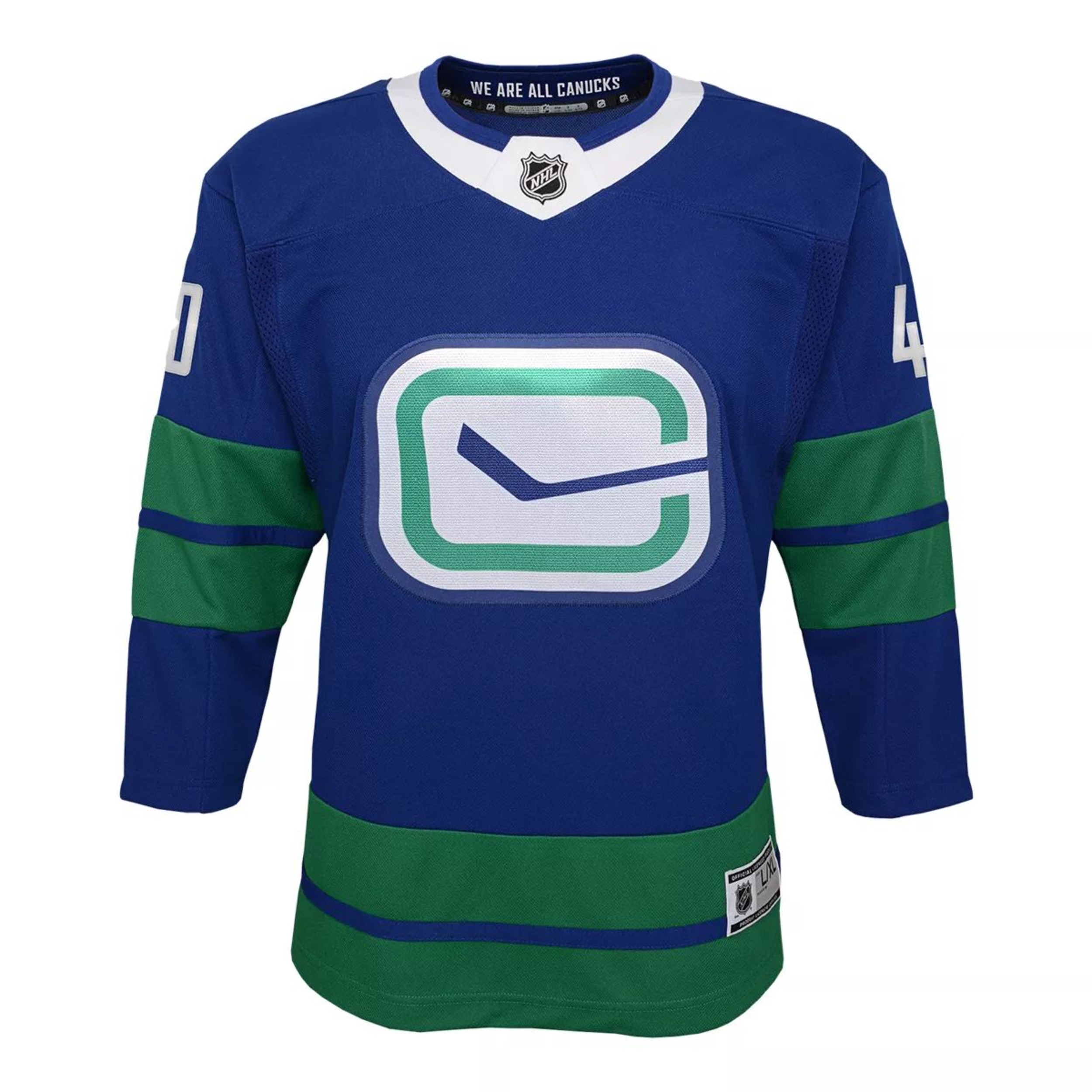 Vancouver Canucks Elias Pettersson Replica Jersey, Baby, Hockey, NHL Front_Flat