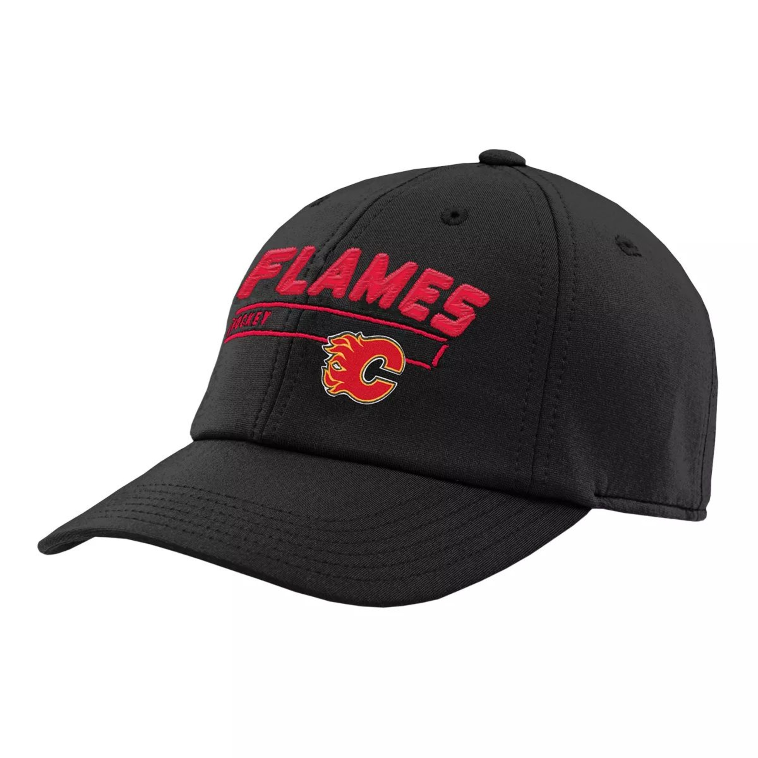 Calgary Flames Kids' Authentic Pro Rinkside Hat, NHL, Hockey Front_Angled_Left