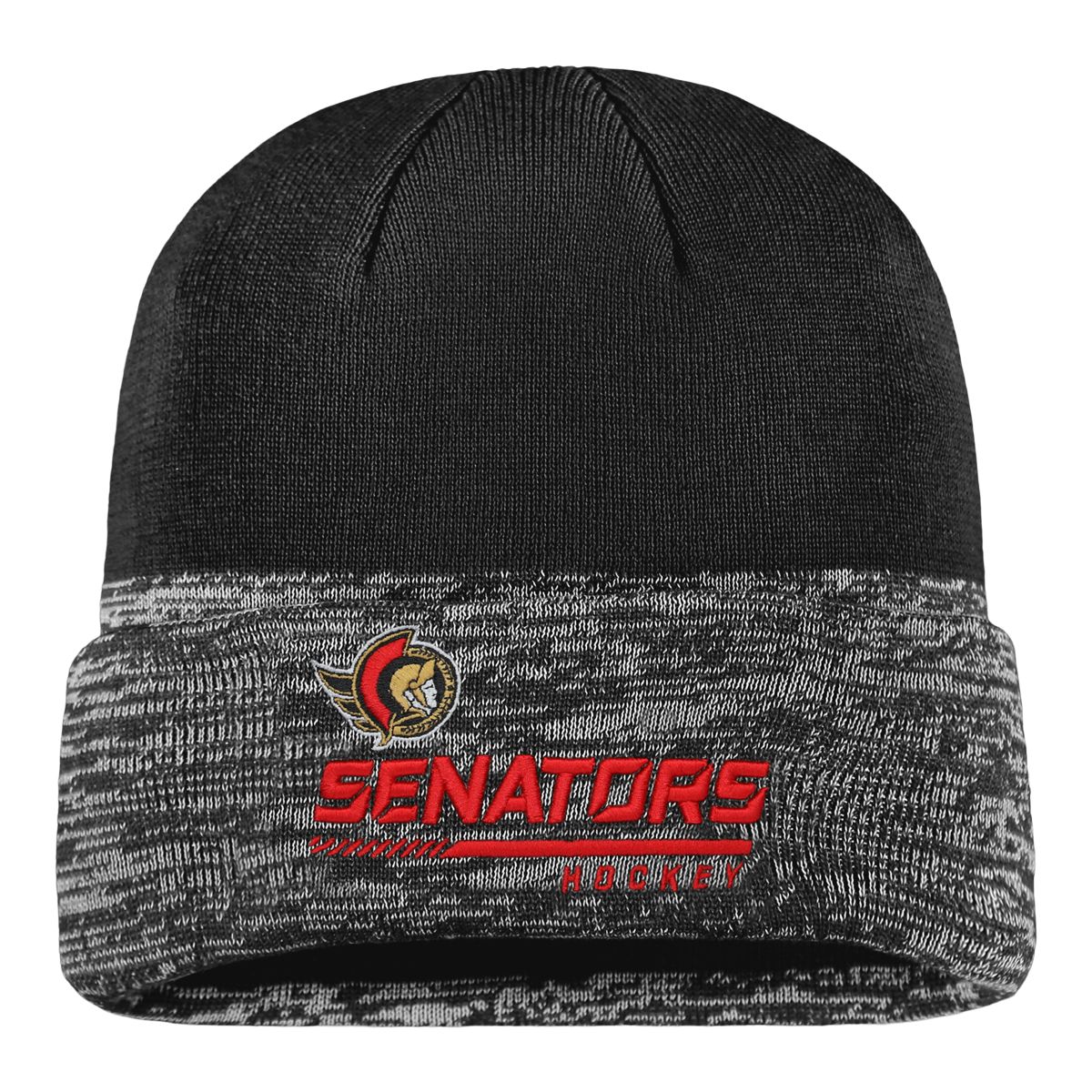 Ottawa Senators Fanatics Authentic Pro Locker Room Cuffed Knit Hat, NHL, Hockey Front_Flat