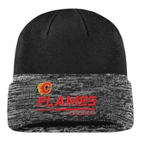 Calgary Flames Fanatics Authentic Pro Locker Room Cuffed Knit Hat, NHL, Hockey Front_Flat