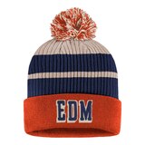 Edmonton Oilers Fanatics True Classics Pom Knit Hat, NHL, Hockey Front_Flat