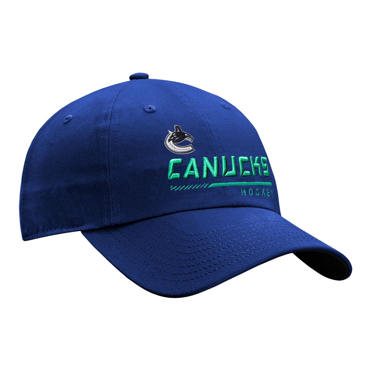 Vancouver Canucks Fanatics Authentic Pro Locker Room Unstructured Adjustable Hat, NHL, Hockey Front_Angled_Right