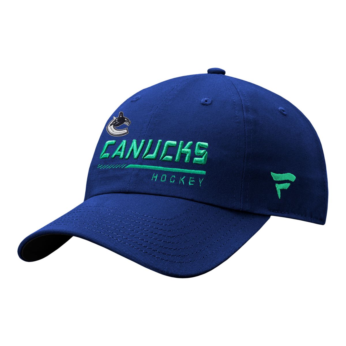 Vancouver Canucks Fanatics Authentic Pro Locker Room Unstructured Adjustable Hat, NHL, Hockey Front_Angled_Left