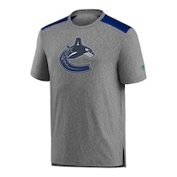 Vancouver Canucks Fanatics Men's Travel And Training Clutch T Shirt Front_Angled_Left