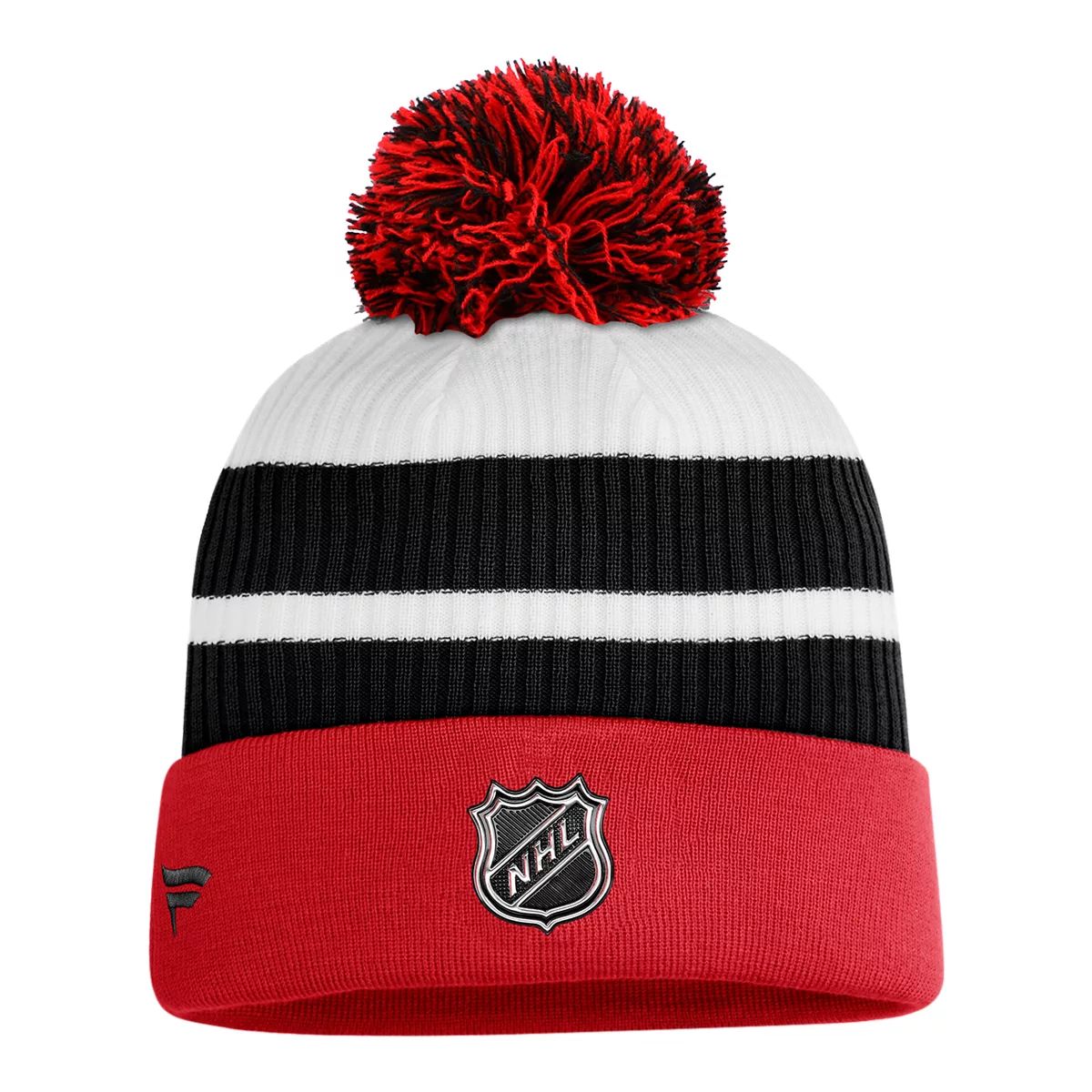 Ottawa Senators Fanatics Reverse Retro Pom Knit Hat, NHL, Hockey Front_Flat