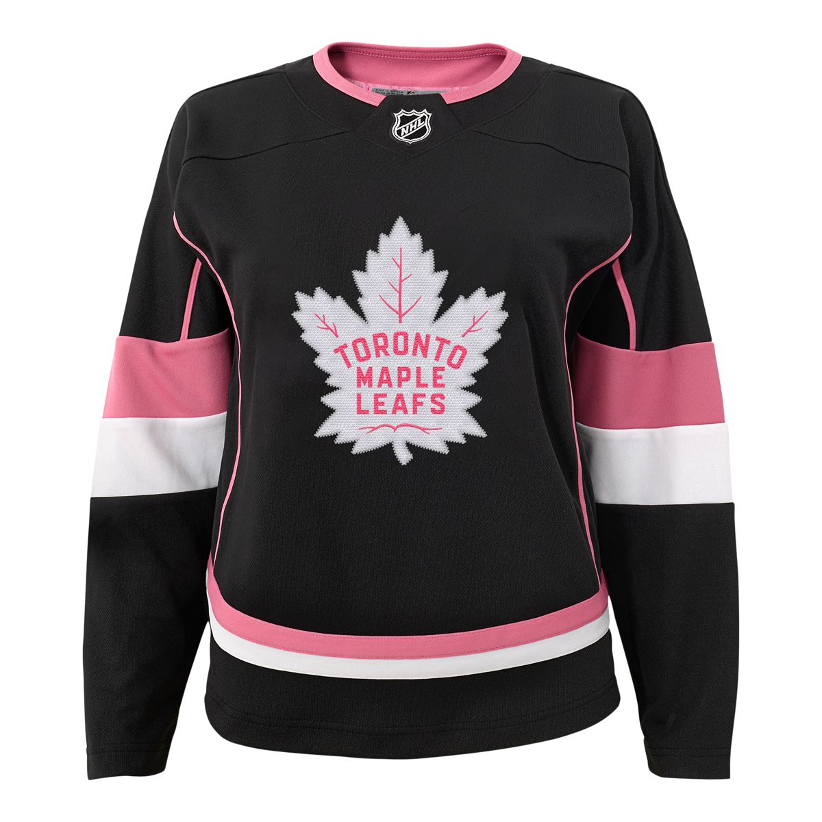 NHL Official Hockey Toronto Maple Leafs Jersey LS Shirt Girls