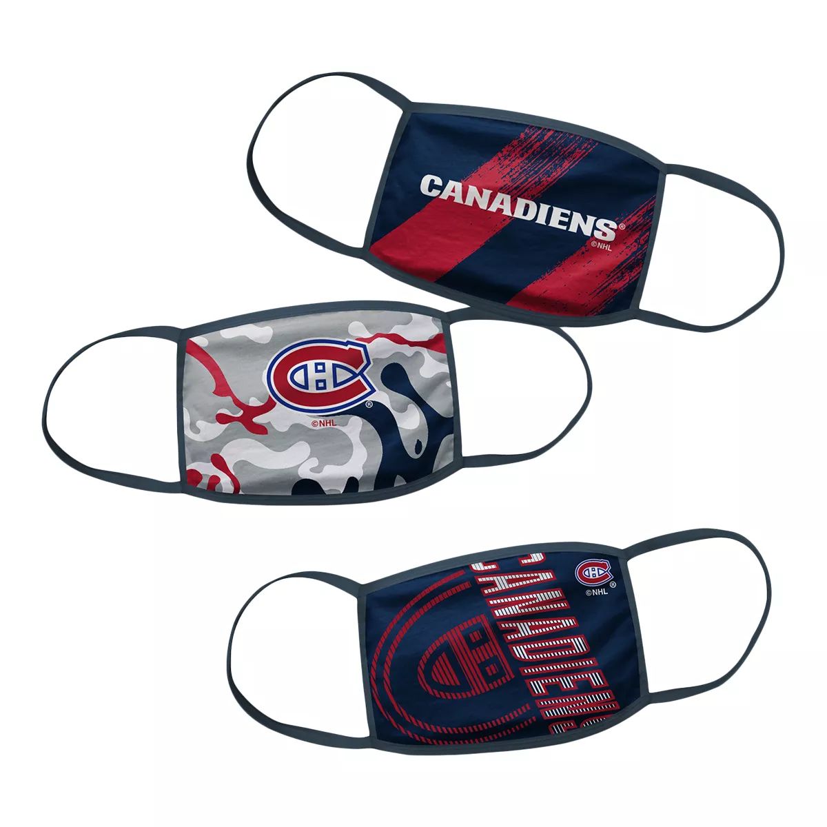 Youth Montreal Canadiens Face Mask – Non-Medical 3 Pack Front_Flat