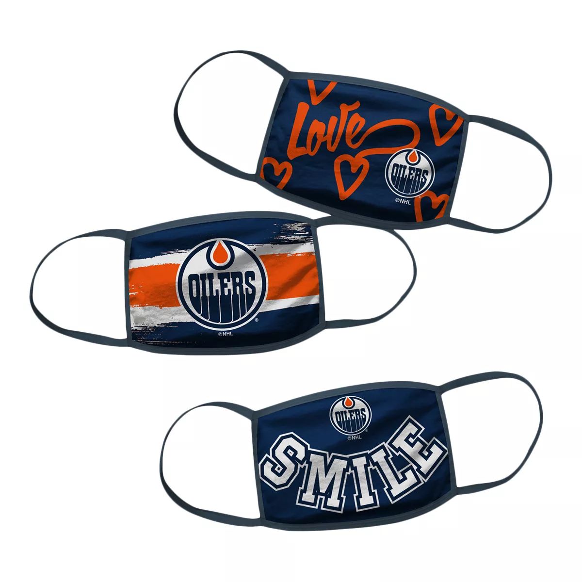 Girls' Edmonton Oilers Face Mask – Non-Medical 3 Pack