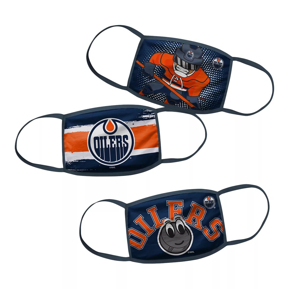 Child Edmonton Oilers Face Mask – Non-Medical 3 Pack