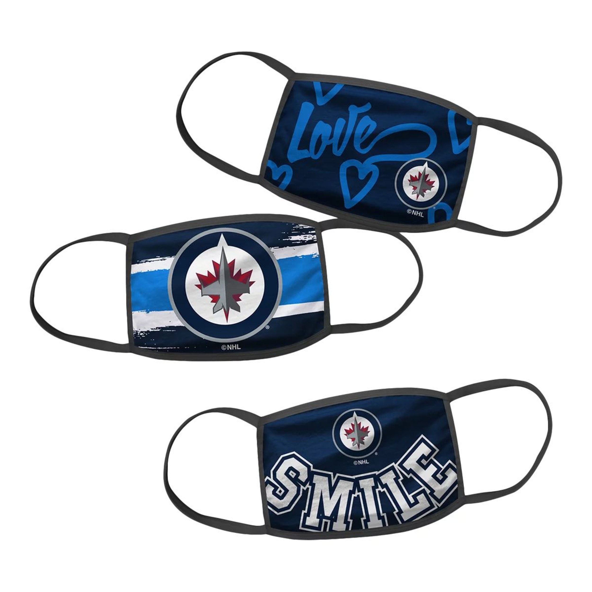 Girls' Winnipeg Jets Face Mask – Non-Medical 3 Pack Front_Flat