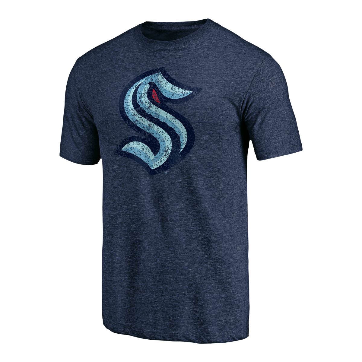 Seattle Kraken Fanatics Men's Distressed Team Logo Triblend T Shirt