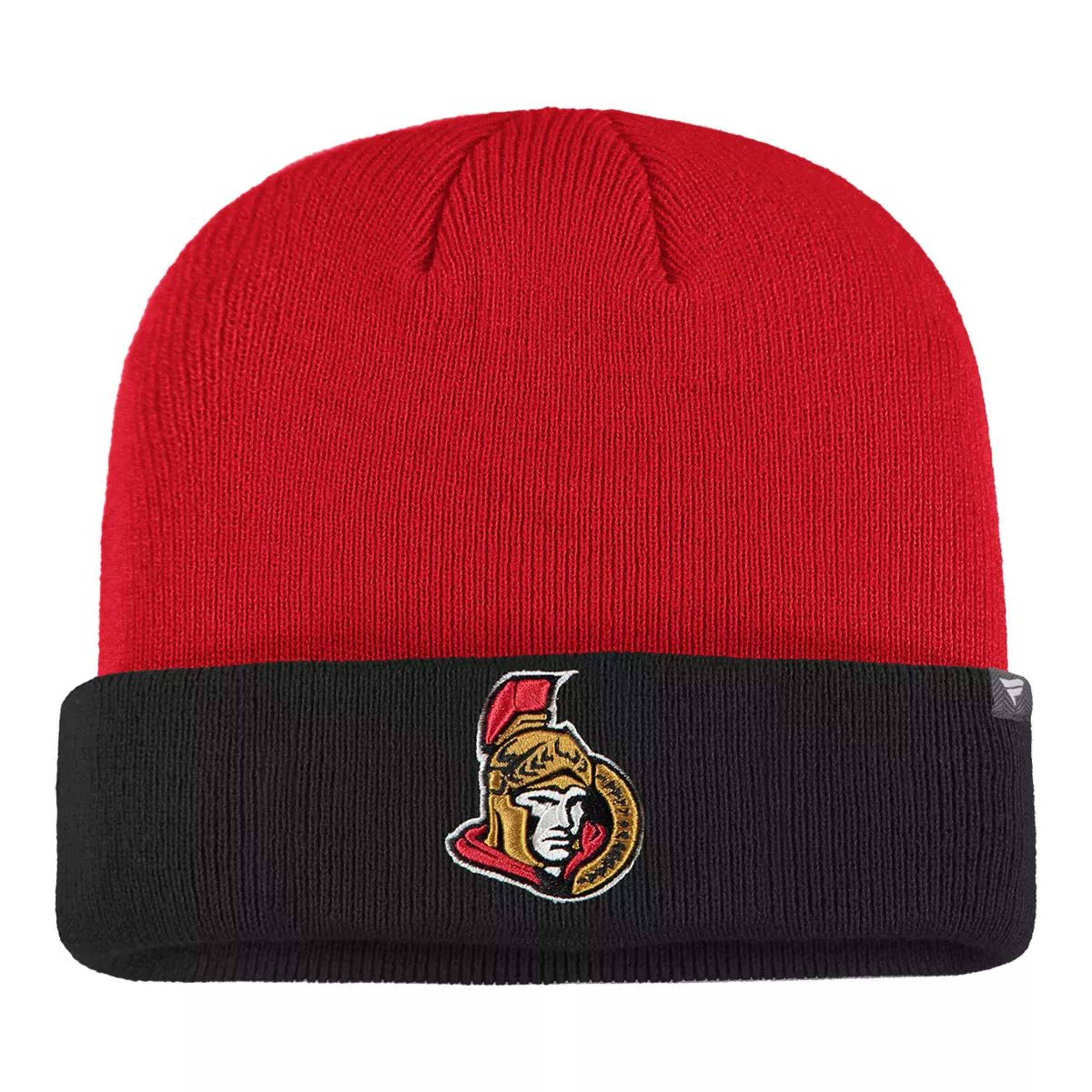 Ottawa Senators Fanatics Holiday Cuffed Knit Hat, NHL, Hockey Front_Flat