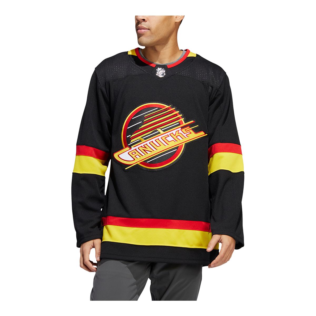 Vancouver Canucks NHL Authentic Pro Vintage Black Skate Jersey