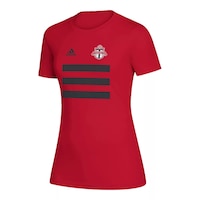 Toronto FC adidas Women's 3-Stripes Pitch T Shirt Front_Angled_Left