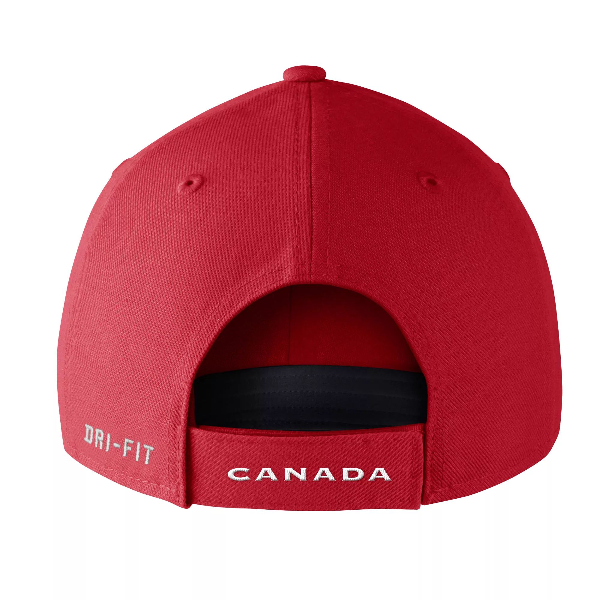 Team Canada Nike Dri-FIT Wool Adjustable Hat, IIHF, Hockey Back_Flat