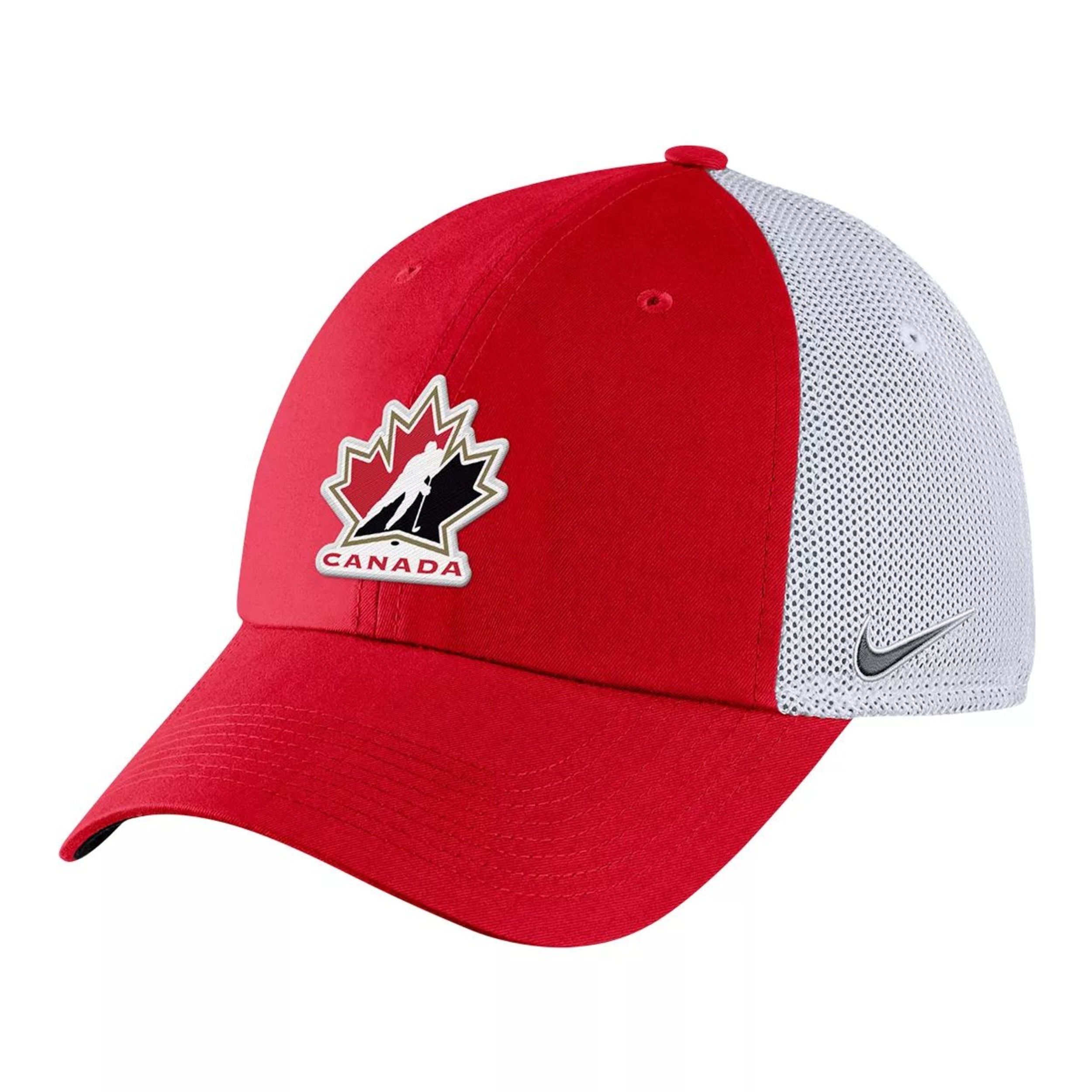 Team Canada Nike Heritage86 Adjustable Slouch Hat, IIHF, Hockey Front_Three_Fourths_Angled_Left