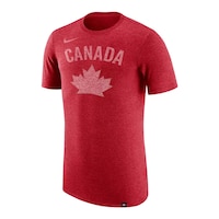 Team Canada Nike Men's Alternate Tri Blend T Shirt Front_Three_Fourths_Angled_Left