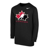 Youth Team Canada Nike Core Cotton Long Sleeve Shirt Front_Three_Fourths_Angled_Left