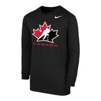 Youth Team Canada Nike Core Cotton Long Sleeve Shirt Front_Three_Fourths_Angled_Left