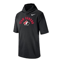 Team Canada Nike Men's Dri-FIT Cotton Short Sleeve Hoodie Front_Three_Fourths_Angled_Left