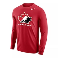 Team Canada Nike Men's Core Cotton Long Sleeve Shirt Front_Three_Fourths_Angled_Left