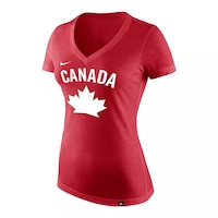 Team Canada Nike Women's Alternate Tri Blend T Shirt Front_Three_Fourths_Angled_Left