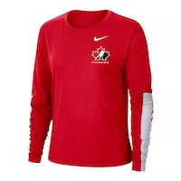 Team Canada Nike Women's Breathe Long Sleeve Shirt Front_Three_Fourths_Angled_Left