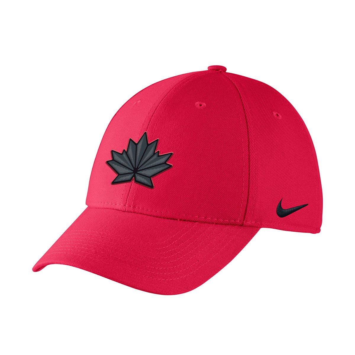 Team Canada Nike Kids' Dri-FIT Swoosh Flex Hat, IIHF, Hockey Front_Angled_Left