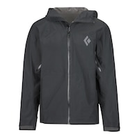 Black Diamond Men's Liquid Point GORE-TEX Hooded Rain Jacket, Waterproof, Lightweight, Shell Front_Flat