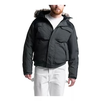 The North Face Men's Gothan III Winter Jacket, Short, Insulated Down, Hooded, Breathable Front_Flat