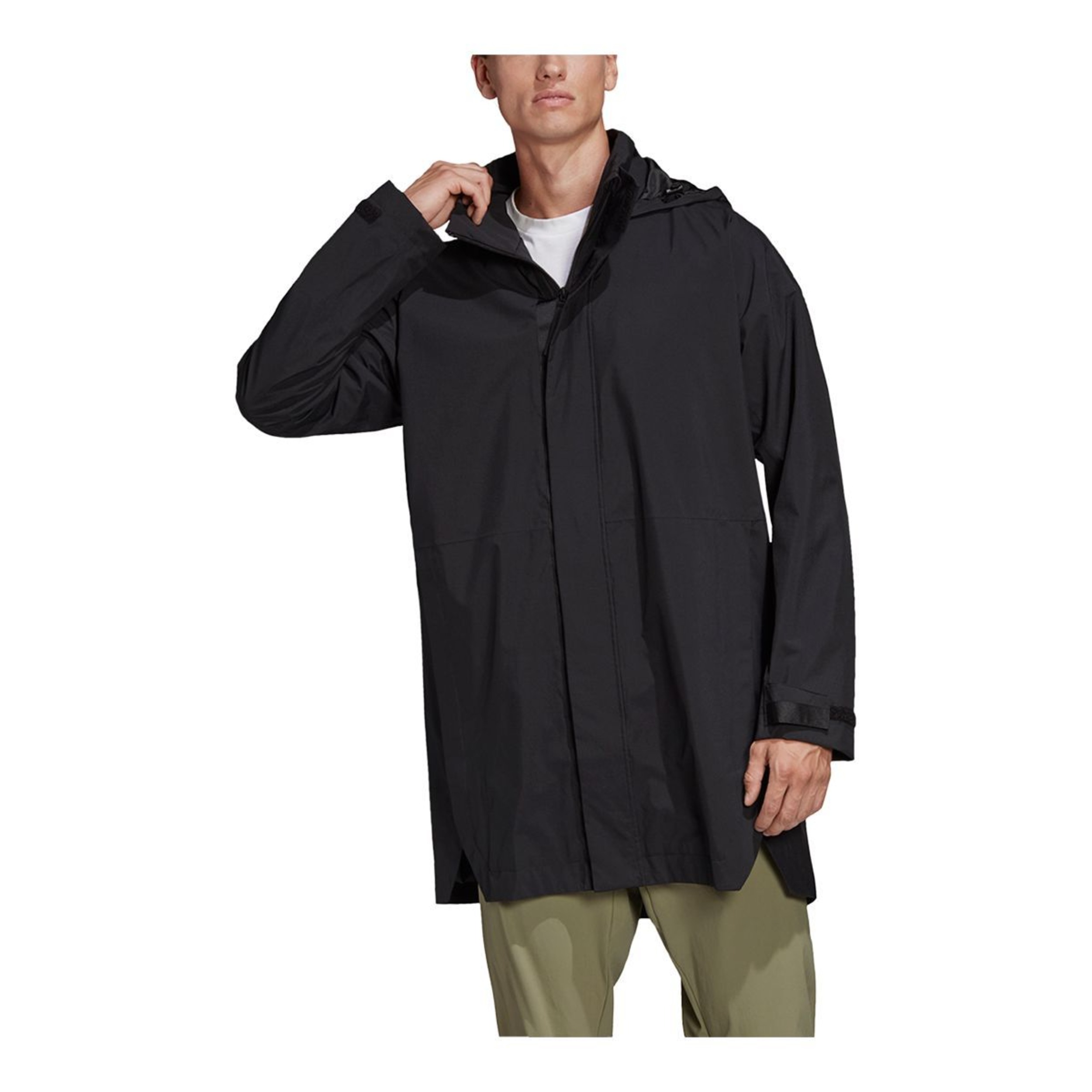 adidas Men's Urban RAIN.RDY 2L Hooded Rain Parka, Waterproof, Long, Shell