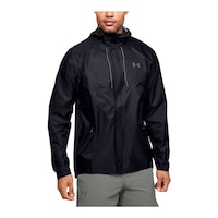 Under Armour Men's Cloudburst 2L Hooded Rain Jacket, Waterproof, Breathable, Shell Front_Angled_Right