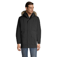 Woods Men's Smythe Stretch Winter Parka/Jacket, Long, Insulated Down, Hooded, Waterproof Front_Flat